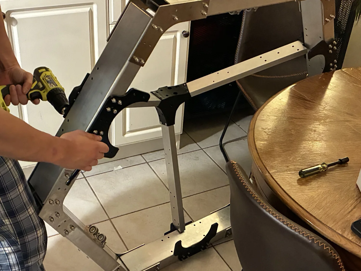 Hull-scale frame assembly in progress — translating the design into physical hardware.
